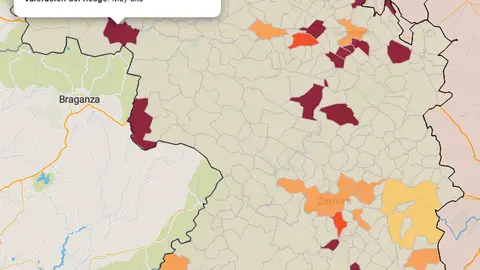 Mapa incidencia ZBS a 14 días. Fecha: 16 de abril