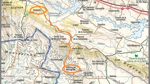 Camino del lobo entre Villarino y Robledo