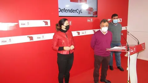 Ana Sánchez, Martín Benito y Carlos Fernández, en rueda de prensa
