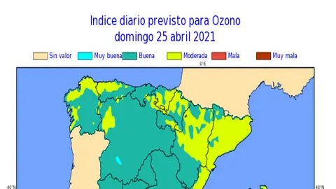 Índice de aire para este domingo.