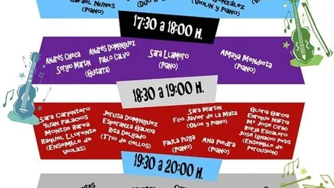 Cartel de los mini conciertos de hoy en el Conservatorio de Música