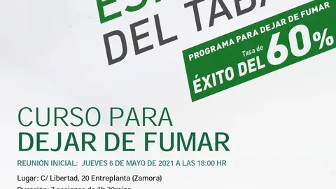 Cartel del curso para dejar de fumar