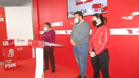 PSOE Zamora. Procuradores Cortes CyL Ana Sánchez, Carlos Fernández y José Ignacio Martín Benito 2021