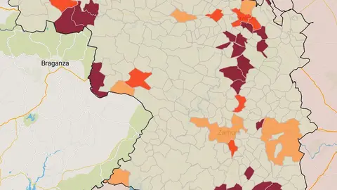 Mapa incidencia a 14 días (29 abril)