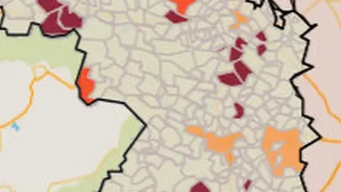 Mapa de municipios en riesgo
