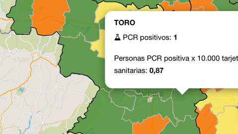 Incidencia la última semana por zonas básicas de salud (6 de mayo)
