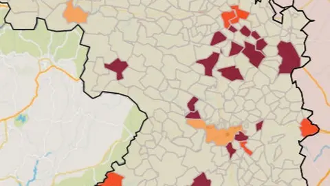 Mapa de incidencia por municipios