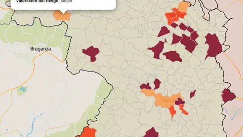 Mapa de incidencia por municipios en la última semana (11 de mayo)