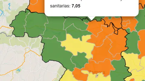 Enfermos por ZBS en la última semana (mapa 11 de mayo)