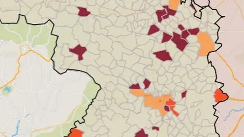 Mapa de incidencia por municipios