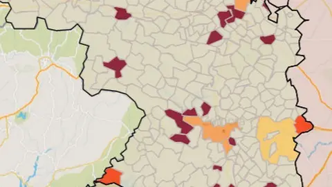 Mapa de incidencia por municipios