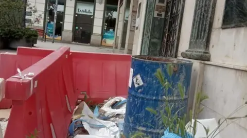 Restos en la Plaza Zorrilla