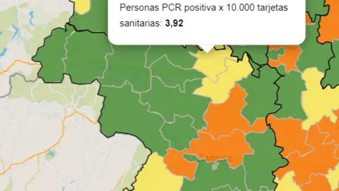 Casos activos por ZBS en la última semana (26 de mayo)