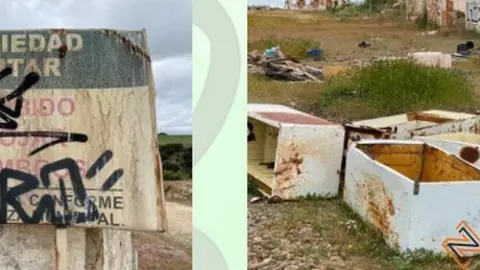 Basura en el campo de tiro de las Chanas