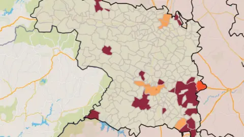 Mapa municipios con una iA muy alta a 7 días (5 de junio)
