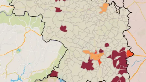 Mapa municipios con una iA muy alta a 7 días (9 de junio)