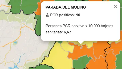 Mapa ZBS a siete días (9 de junio)