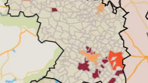 Mapa de nivel de riesgo por municipios