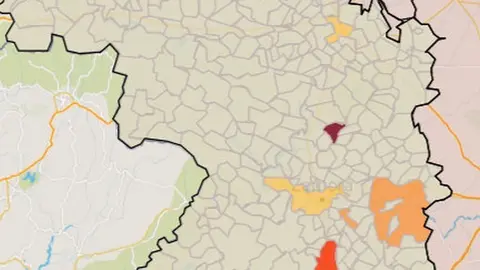 Mapa de incidencia por municipios