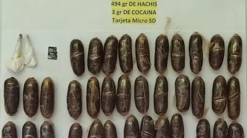 Droga intervenida por los funcionarios de Topas