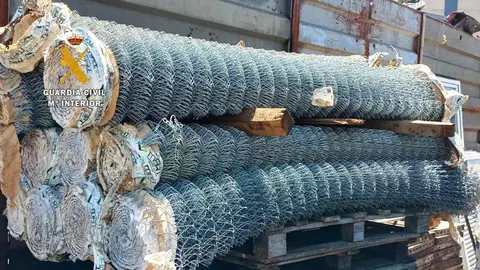 parte del material recuperado