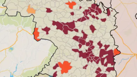 Mapa IA municipios a siete días (22 de julio)