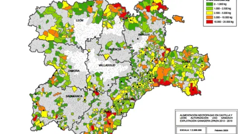 Mapa muladares en Castilla y León