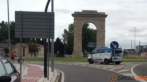 Policía Municipal en el lugar del accidente