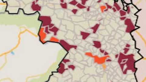 Mapa del nivel de riesgo por municipios