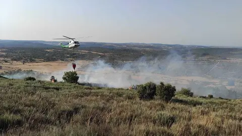 Incendio en Figueruela de Arriba. Fotografía: AMALISTE (Agentes Medioambientales de Aliste)