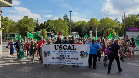 Manifestación de empleados públicos temporales en Valladolid. Imagen de archivo