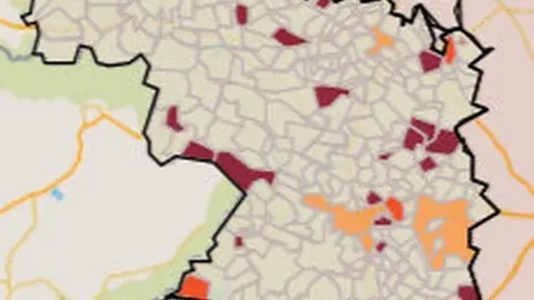 Mapa de municipios con la IA muy alta