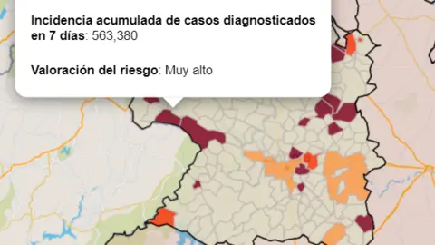 Mapa IA municipios a siete días 5 de septiembre)