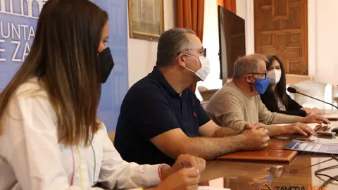 Cristina Cardeñosa, Jesús María Prada, Christoph Strieder y Ana Rosa González durante la presentación de la V edición La Ventana
