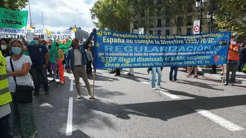 Protesta de zamoranos en Madrid contra la temporalidad pública