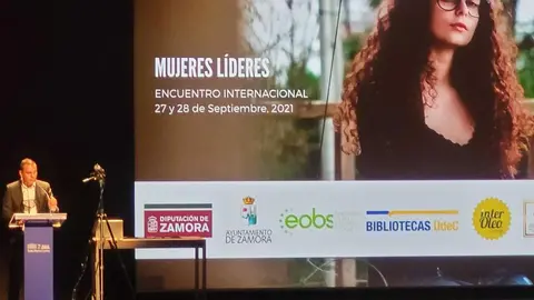 El presidente de la Diputación, Francisco Requejo, durante la presentación del Encuentro de Mujeres Líderes de las Américas