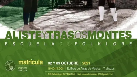 Cartel Aulas de M&uacute;sica de Aliste y Tras os Montes