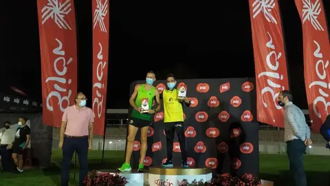 Marco Ratón, en el podio de Gijón