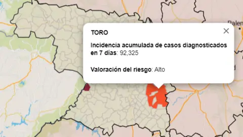 Mapa IA municipios a siete días (5 de octubre)