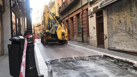 Imagen de archivo de obras en el centro ciudad