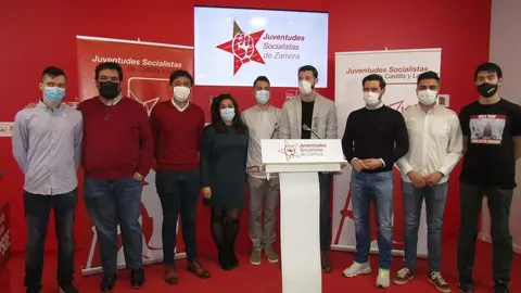 PSOE-JSZ. Antidio Fagúndez, Omar Anguita, Álvaro Furones en Sede PSOE Zamora