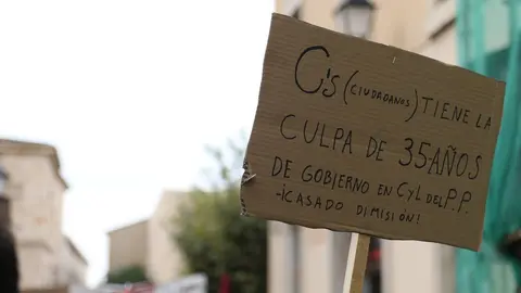 Pancarta en defensa de la Sanidad Pública