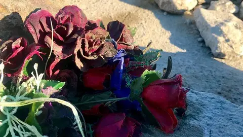 Restos visibles del cementerio de Argusino en 2019