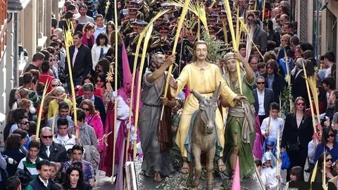 Procesión de La Borriquita en el Domingo de Ramos. Fotografía de archivo