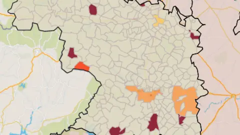 Mapa IA municipios a siete días (10 de noviembre)