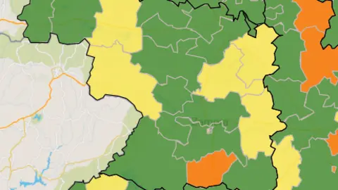 Casos activos por ZBS en la última semana (10 de noviembre)