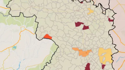 Mapa IA municipios a siete días (12 de noviembre)