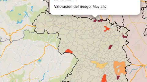 Mapa IA municipios a siete días (19 de noviembre)