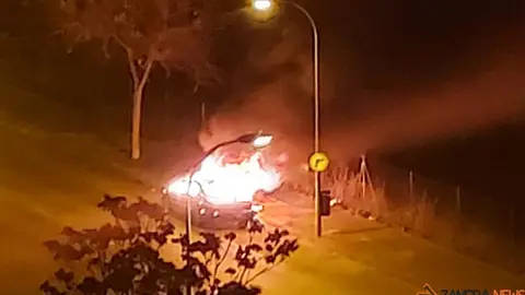 coche ardiendo en vistalegre