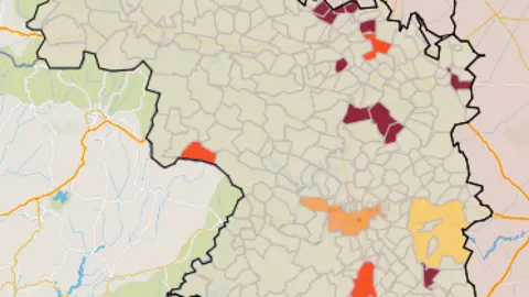Mapa IA municipios a siete días (22 de noviembre)